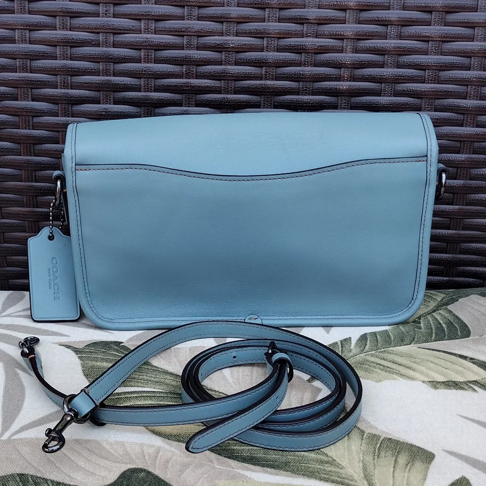 Coach Turnlock Colud Blue Crossbody Bag